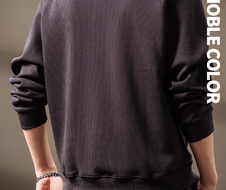 Men's Retro Half-Zip Heavyweight Hoodie - Winter Velvet, Loose Fit, Stand Collar, Large Size.