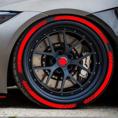 16 Stück Auto Reifen Rad Aufkleber Auto Tuning Universal 3D Permanent PVC Verbundene Reifen Dekor Aufkleber Auto Reifen Personalisierte Aufkleber
