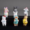 AAGWW 6pcs Capsule Toy Cat Figurine Capsule Toy Full Set Gachapon Toy Character Cat Toy Set Decoration Cute Figurine Gift (D-type 6-piece set)