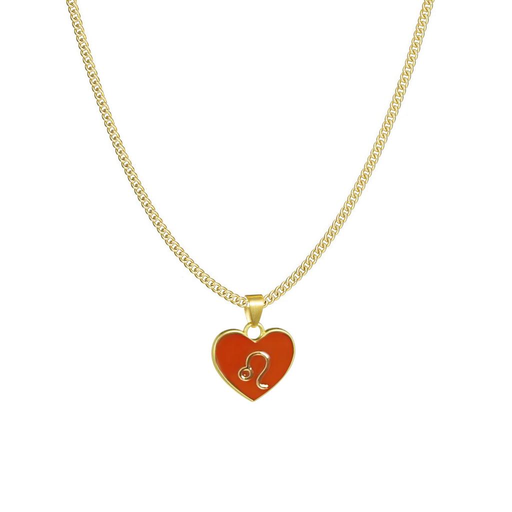 Contemporary Zodiac Heart Necklace With Layered Chain Perfect For Fashionable Women