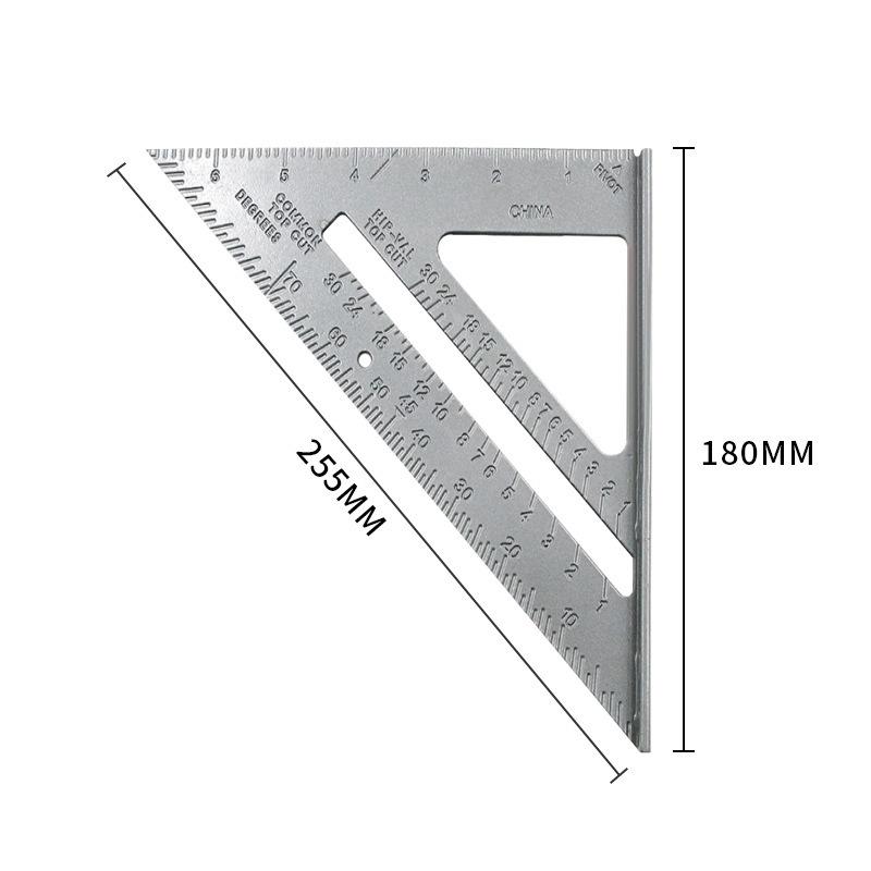 Silver 7-inch Imperial Aluminum Alloy Right Angle Set Square for Woodworking