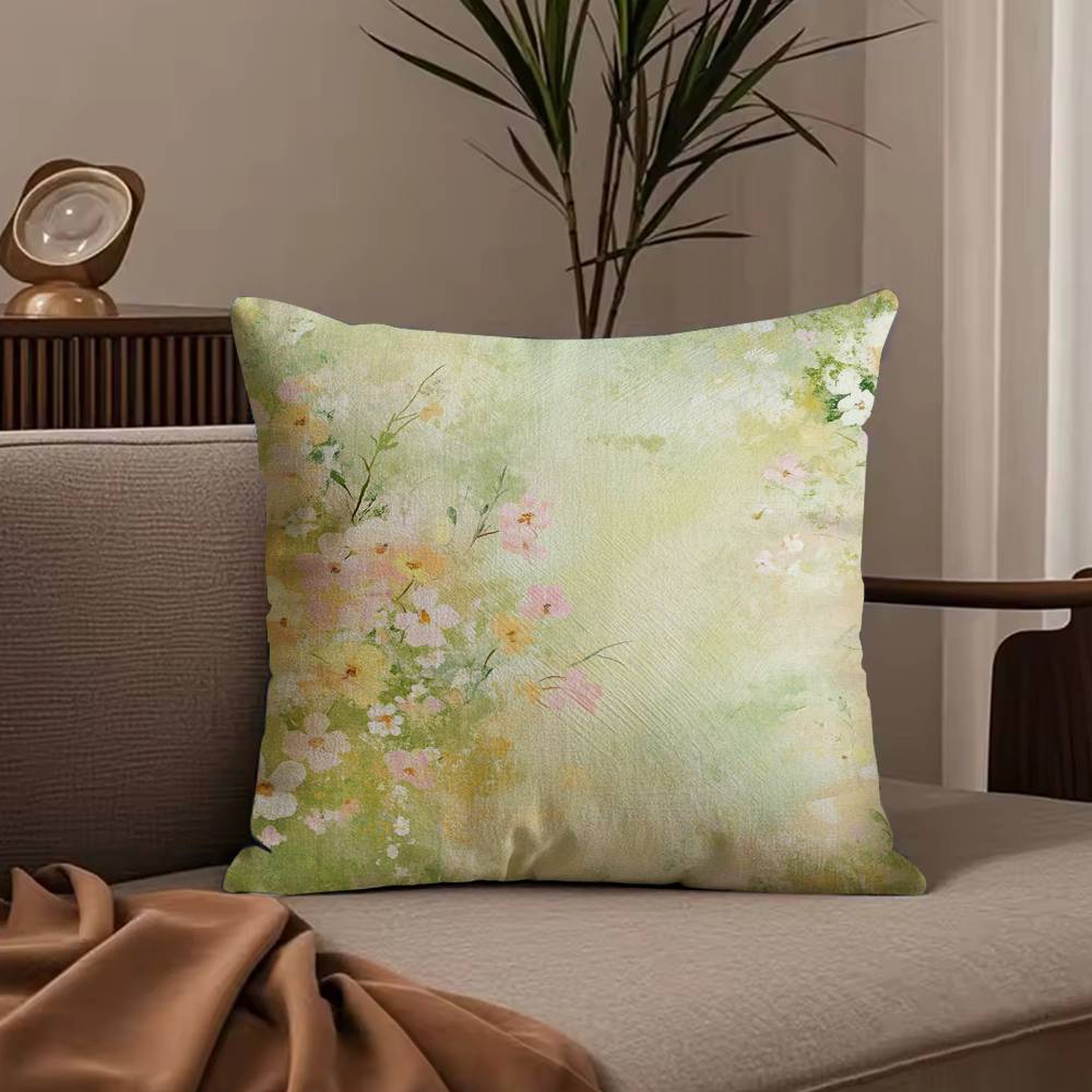Art French Flower Pillow Case Null