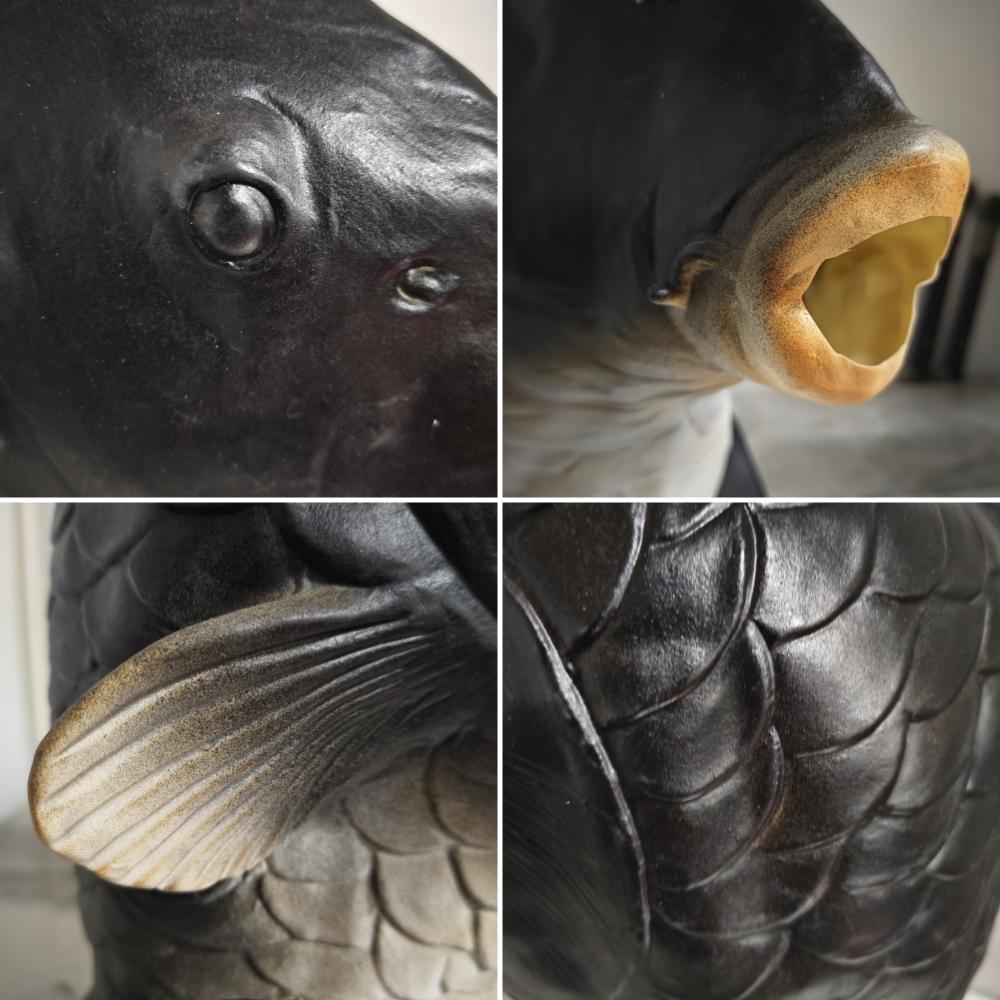 Fish Head Mask Funny Animal Black Carp Mask For Halloween Birthday Party Animal Cosplay Head Cover Prank Prop Fish Latex Masks
