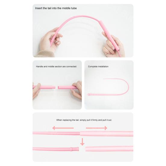 Teaser Stick Silicone Cat Wand Toy Mouse Tail Shape Soft Scratch Resistant Bite Resistant Interactive Cat Teaser Cat Habit Toy