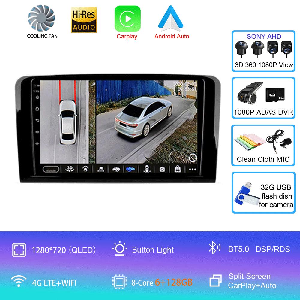 Android 14 Car Radio For Mercedes Benz ML GL ML350 GL320 X164 2005 - 2009 Multimedia Video Player Navigation Stereo GPS