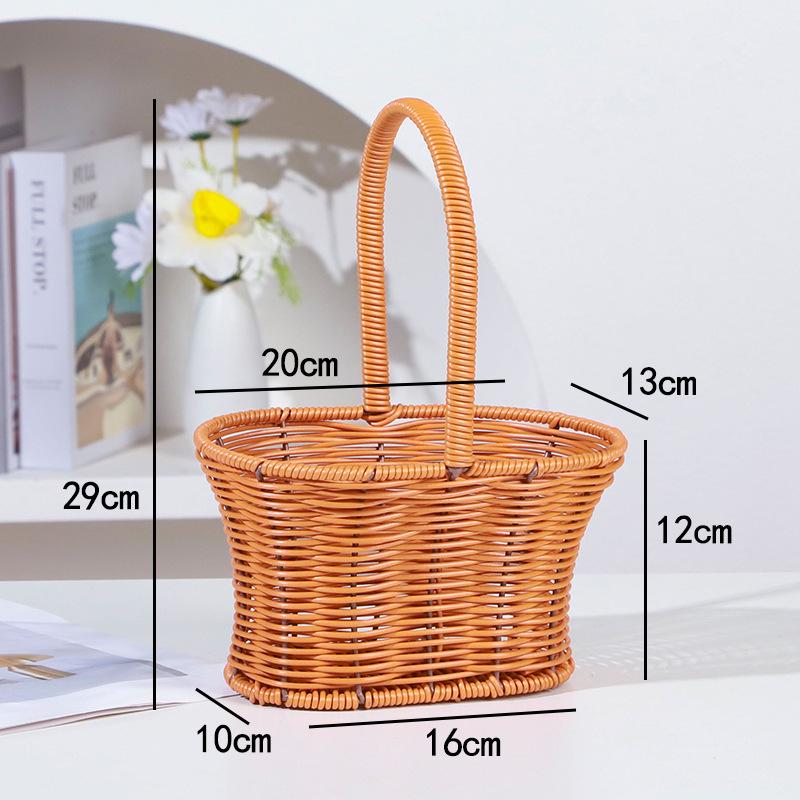 Handmade Imitation Rattan Picnic & Gift Basket with Iron Art Elements