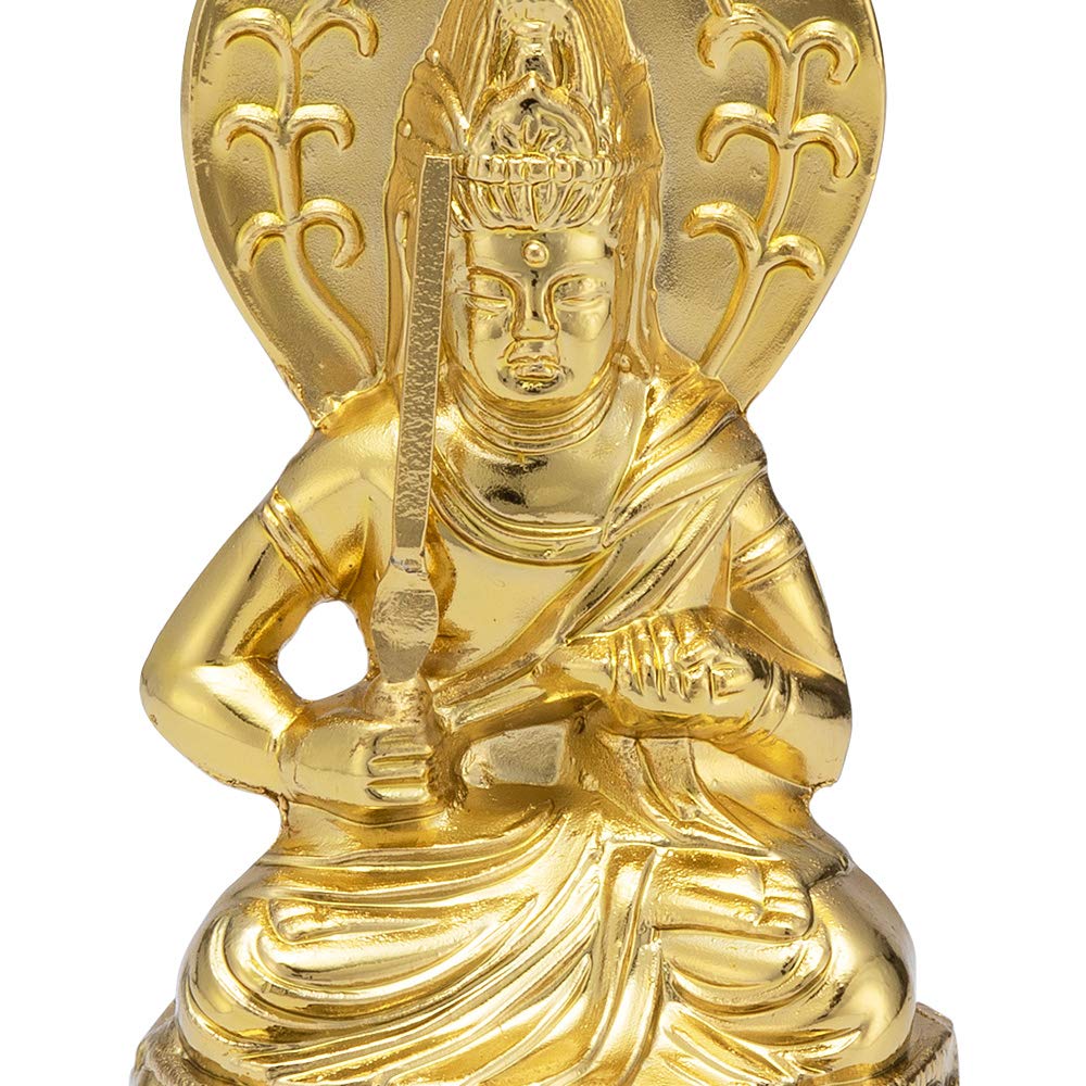 Buddhist Altar Shop Takita Shoten Buddhist Statue: Manjusri Bodhisattva (Year of the Rabbit) Alloy (7.1cm high x 3cm wide) [Crafted by Keishu