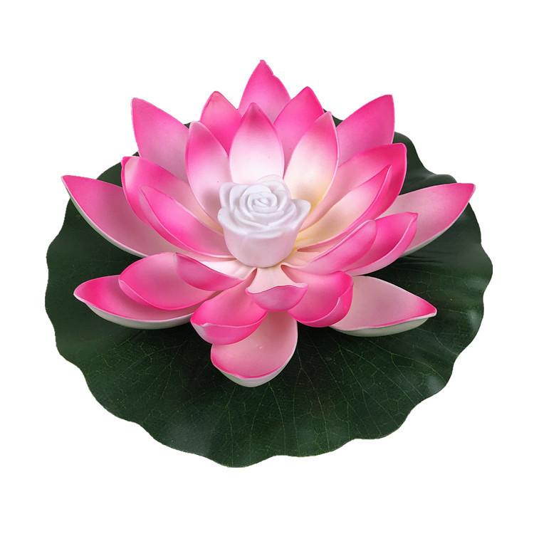 Beautiful Led Lotus Flower Lamp Water Floating Decorative Light With Battery Included For Outdoor And Indoor Use 18cm Red