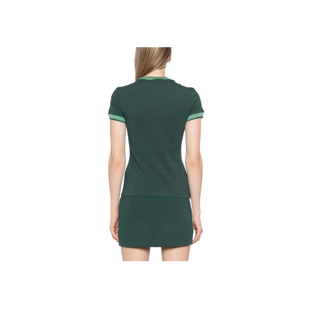 Adidas Originals Logo Three Stripes Round Neck Letter Short Sleeve T-Shirt Women T-Shirts Light-Green JJ1504