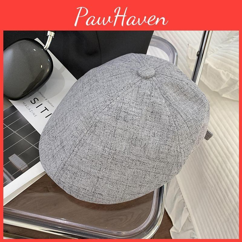 Vintage Beret Lightweight Cotton Linen Cap Uv Protection  Unisex Design Gift