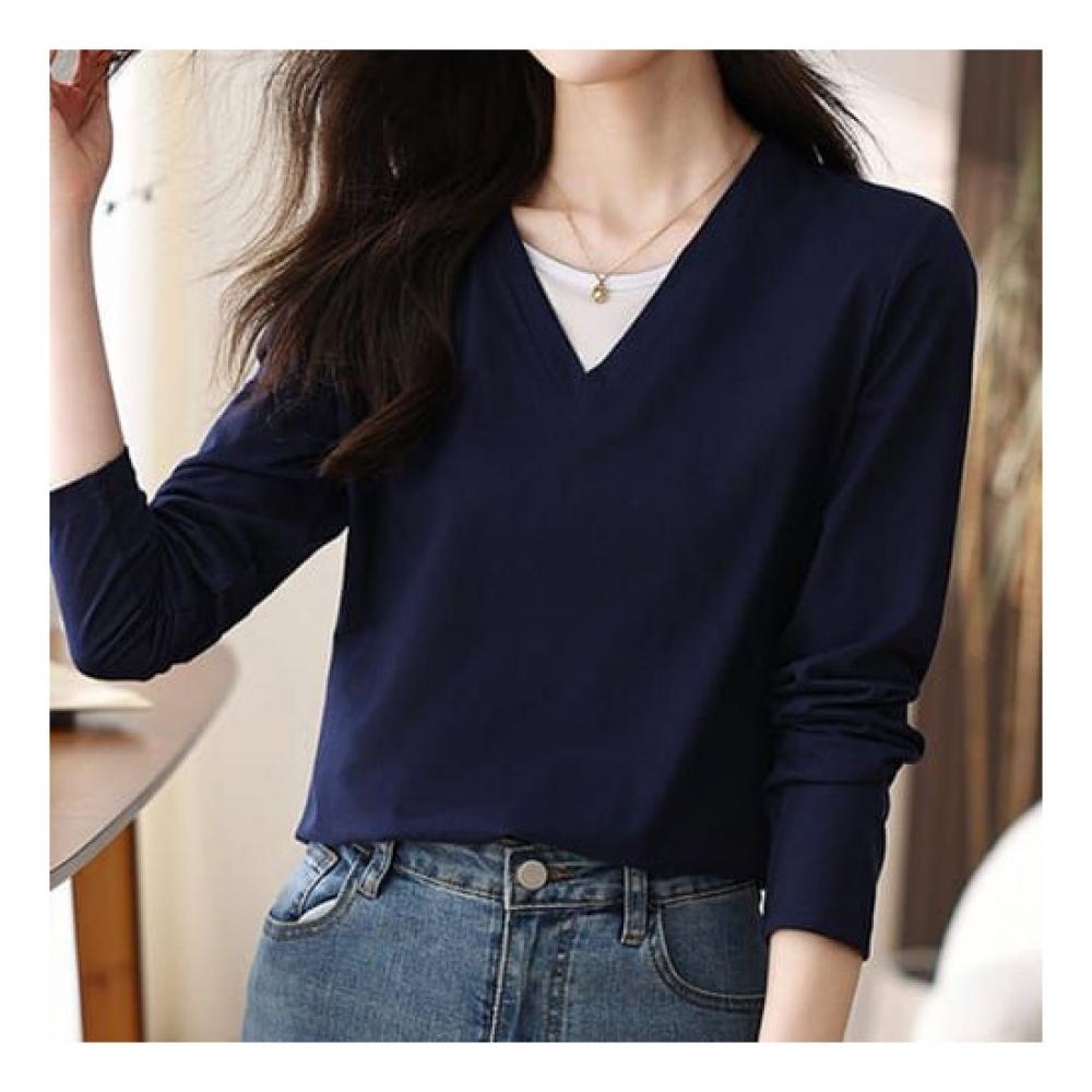 Navava Simple Daily Plain Long Sleeve T shirT nT1000