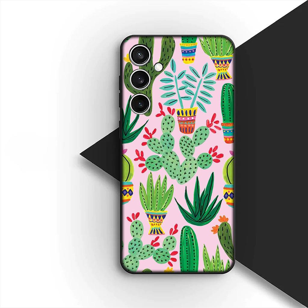 Cactus Wallpaper Phone Case for Samsung Galaxy S20 S22 S21 FE Ultra Plus A07 A17 A15 A16 A25 A57 A37 Protective Cover