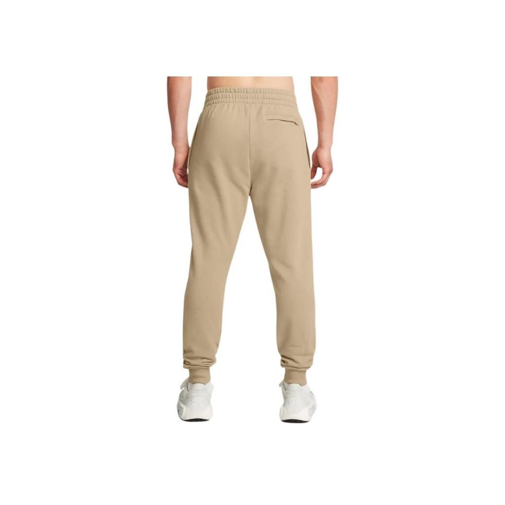 Under Armour Rival Fleece Logo Comfortable Soft Knit Sweatpants Men Bottoms Khaki 1379774-299