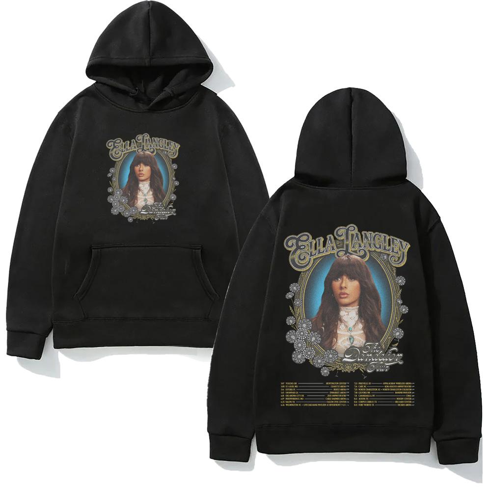 Black Dandelion Tour 2026 Hoodie New Style Ella Langley TOUR Aesthetic Hoody Classic Soft Punk Hooded Pullovers Fleece XS чёрный