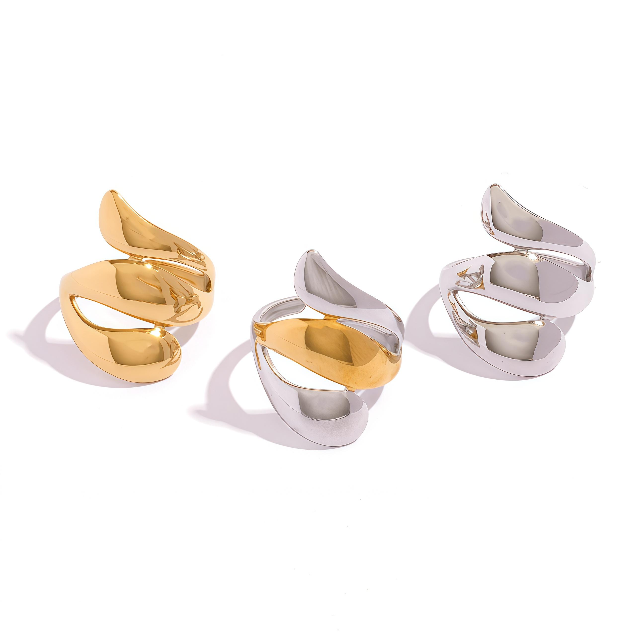 

Stainless Steel Rings For Women 18K Gold PVD Plated Waterproof Quality Simple Sleek Metal Fashion Zircon Bijoux Gift 2026