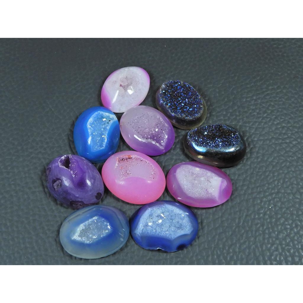 15X20MM Natural Window Druzy Agate Oval Cabochon Loose Gemstone 10 Pcs Lot C-3705