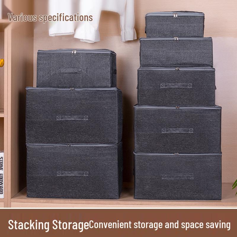 Large Capacity Foldable Storage Box with Soft Lid: Portable Organizer for Household and Document Storage