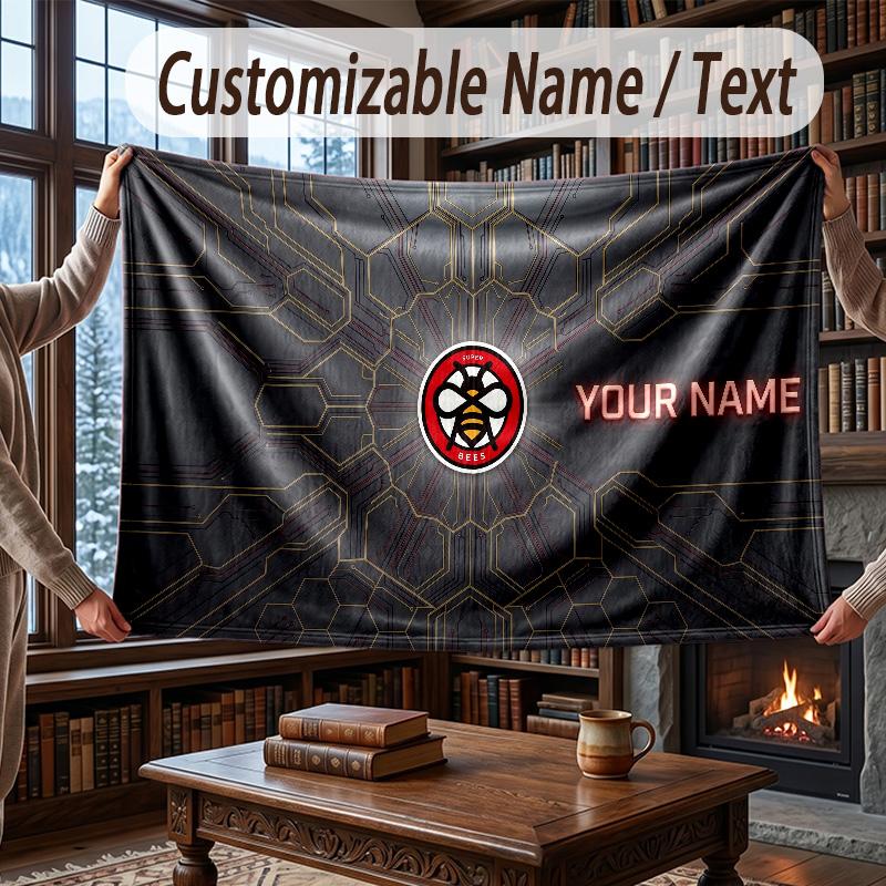 Coperta Plaid in Flanella con Nome Personalizzato Modello Calcio Brentford Calda Decorazione per la Casa