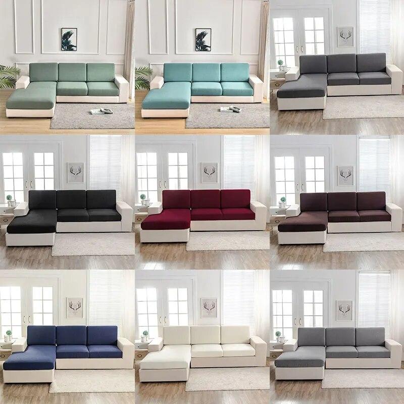 1PC Waterproof Sofa Couch Cover Elastic Seat Cushion Cover L Shaped Combination Chaise Sofa Slipcover For Living Room Home Decor