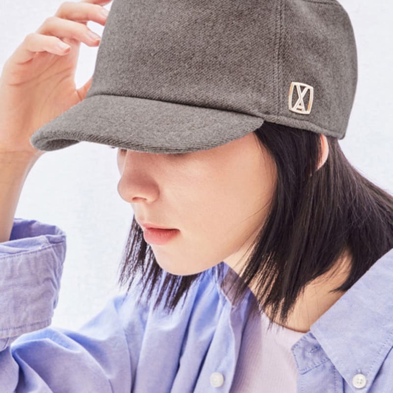 

VARZAR VA Square Studded Wool Bellboy Cap Brown FREE