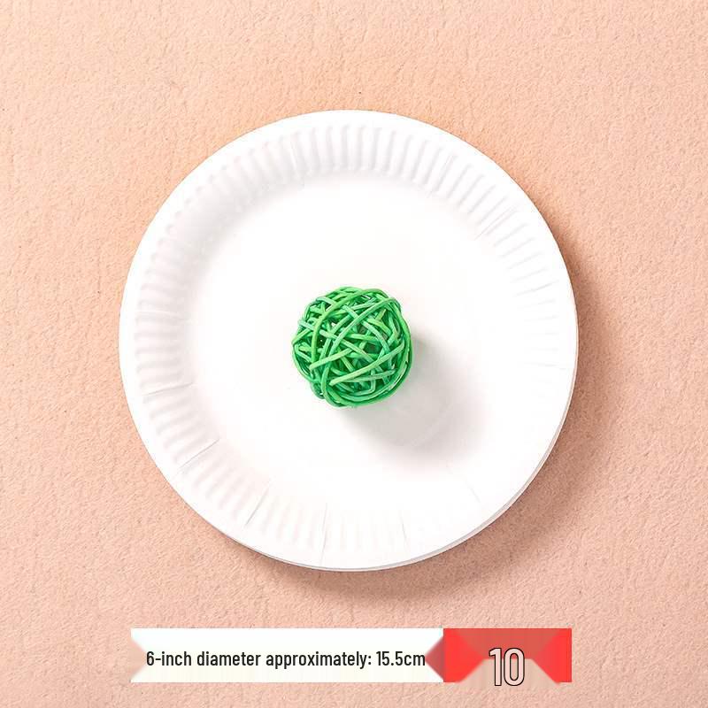 Children's Disposable White Paper Plates for Painting, Drawing, and Crafts - DIY Craft Materials for Cake and Kindergarten Activities.