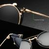 KDEAM Steampunk Clip On Sunglasses Men Round Sun Glasses Women Baroque Carved Legs All-matching Size With Box