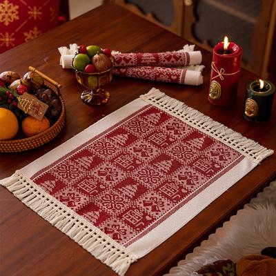 Christmas Fall Table Runner Soft Cotton Table Runner With Tassels Woven Macrame Home Living Room Table Decoration