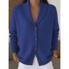 Damen S Strick Cardigan V-Ausschnitt Knopf Langarm Locker Faul Stil Einfarbig Pullover