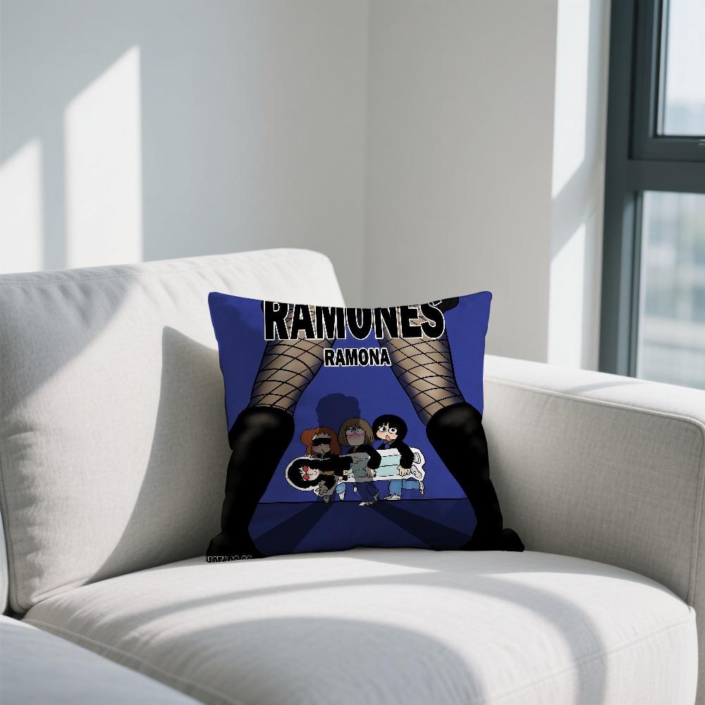 Rock Band R-Ramones cushion cover Double Sided Printed Polyester Pillowcase Pattern Decorative Zipper Cushion Cover