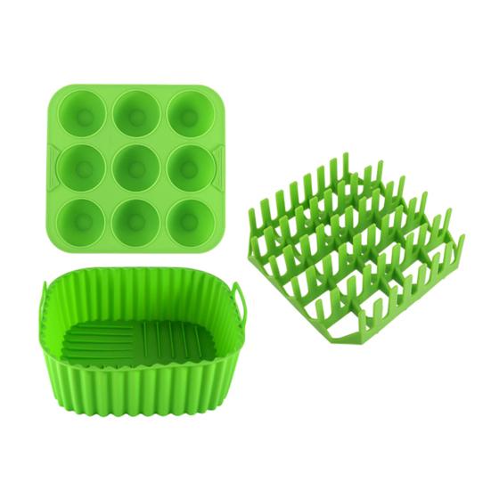 Air Fryer Silicone Basket Liners Large Square Oven Pan BBQ Grill Reusable Cake Molds for Hot Dogs Bacon Jelly