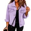 Damen Lässige Kurze Jeansjacke mit Dreiviertelärm Slim Fit