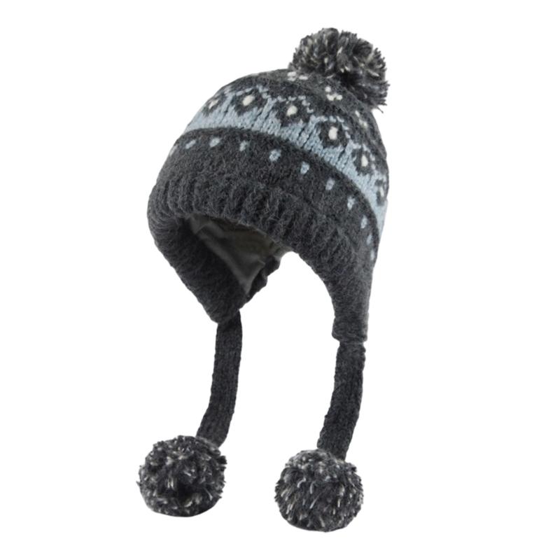 Elastic Thermally Fleece Hat Nordic Pattern Lightweight Cold Weather Headwear Elastic Winter Beanies For Travel