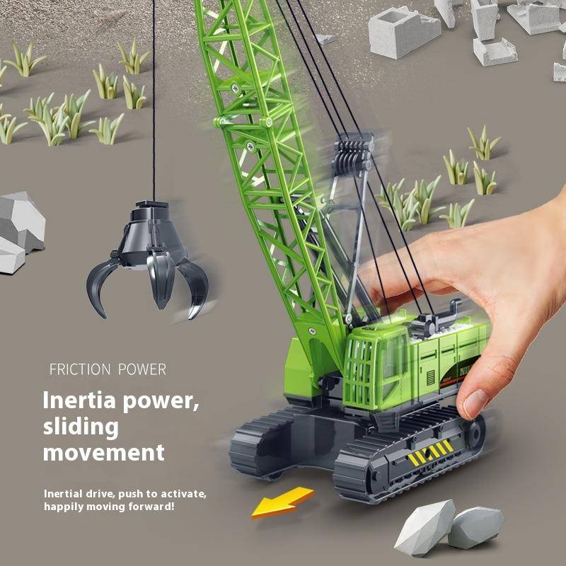 Trägheit Holzgreifer großer Kran Baufahrzeug Kinderspielzeug Simulationsmodell Schiebeautomodell Geschenk