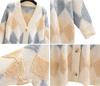 Fluffy Argyle Thick Cold Loose Free Winter Fluffy Fluffy Fluffy Autumn Boa Boa Boa Boa Boa Boa Boa Fleece Boa Fleece Long [Henri] Cardigan, Outerwear,