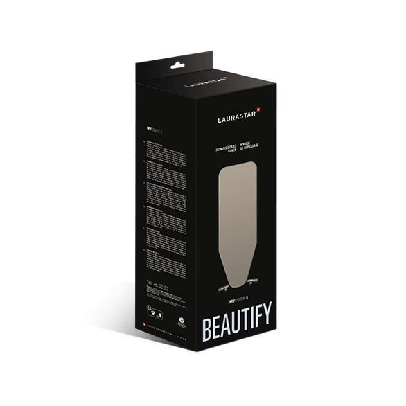 Laurastar Housse My Cover Taupe, Housse pour Table à Repasser Laurastar, 131cm x 55cm, 100% Coton, Elastique de Serrage, Conçue pour