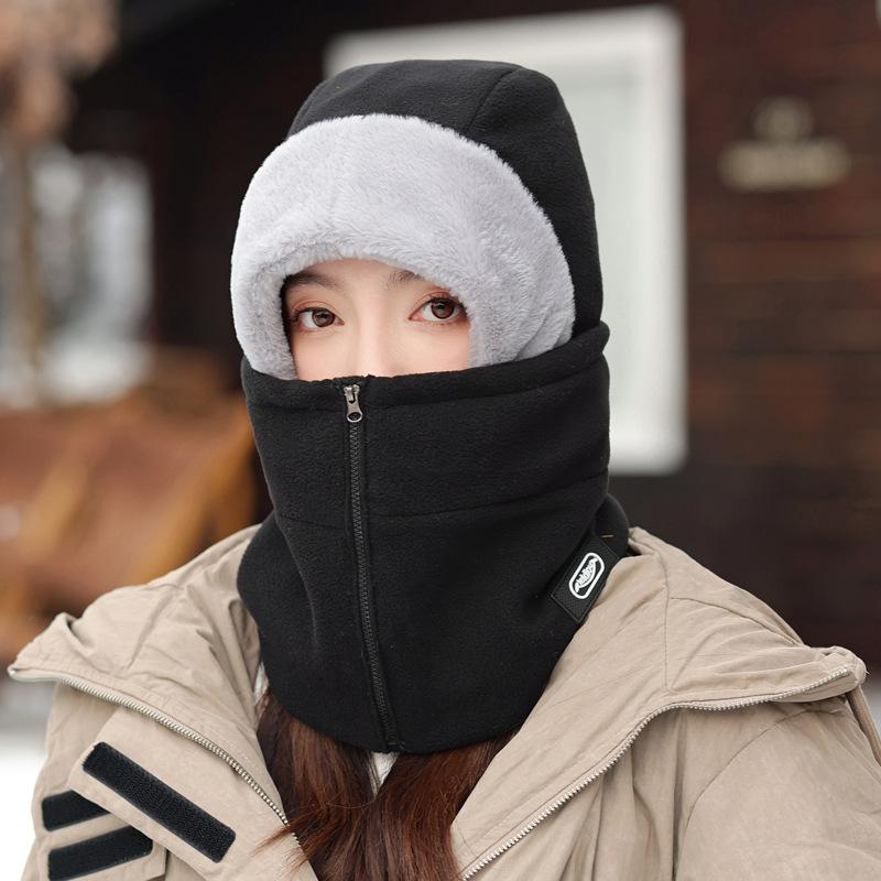 Zipper Mask All in one Protective and Warm Artifact Autumn and Winter Men's and Women's Cycling Commuting Plus Velvet Thickened Cycling Cap