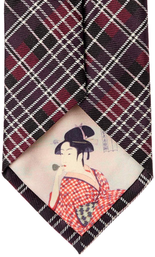 Necktie UKIYOE Nishijin Woven Tie Red Sword Width 8cm Length 142cm [Fortuna Tokyo] 20. Men's FT-T20
