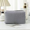 Polyester Striped Travel Toiletry Bag With Breathable Design For Men And Women