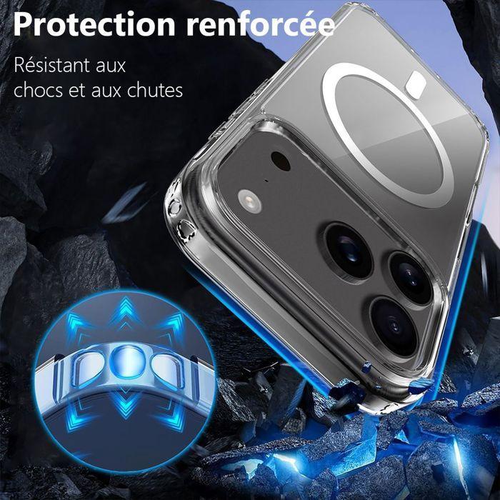 Coque de protection - BOOLING - iPhone 17 Pro - Antichoc - Transparent - Avec Cercle Magnétique