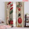 2pcs,2D Plane Printing Popular Curtains Cute Santa Claus3 100% Polyester (without Rod) Art Deco Festive Use for Room, Kitchen,