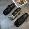 Baotou Half Slippers Women's Outer Wear 2025 New Women's Sequins French Stunning Evening Breeze Muller Flat Bottom Sandals