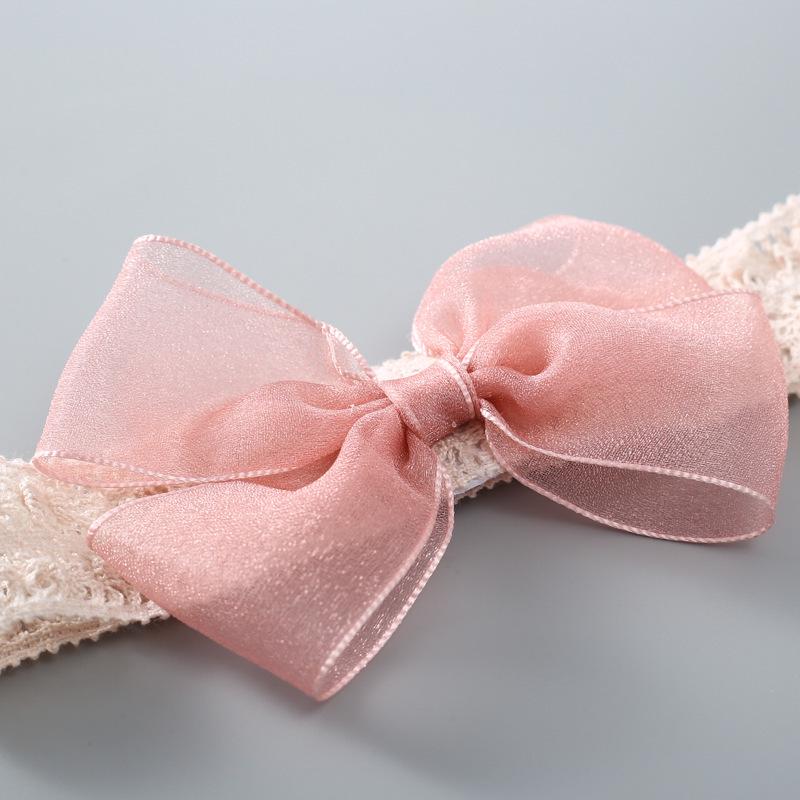 Lace Cotton Infant Headband for Newborns - Floral Bow Design for Baby Girls & Boys