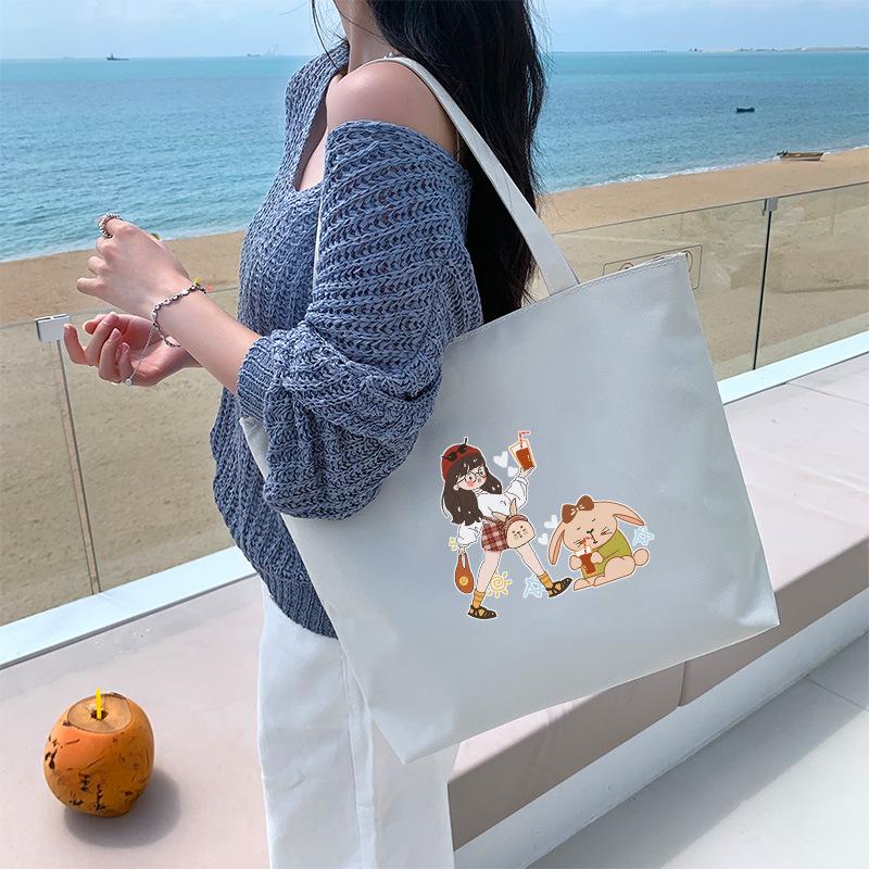 Canvas Bag Women'S Shoulder Handbag Student Tote Bag Large Capacity Hand Carry Canvas Bag