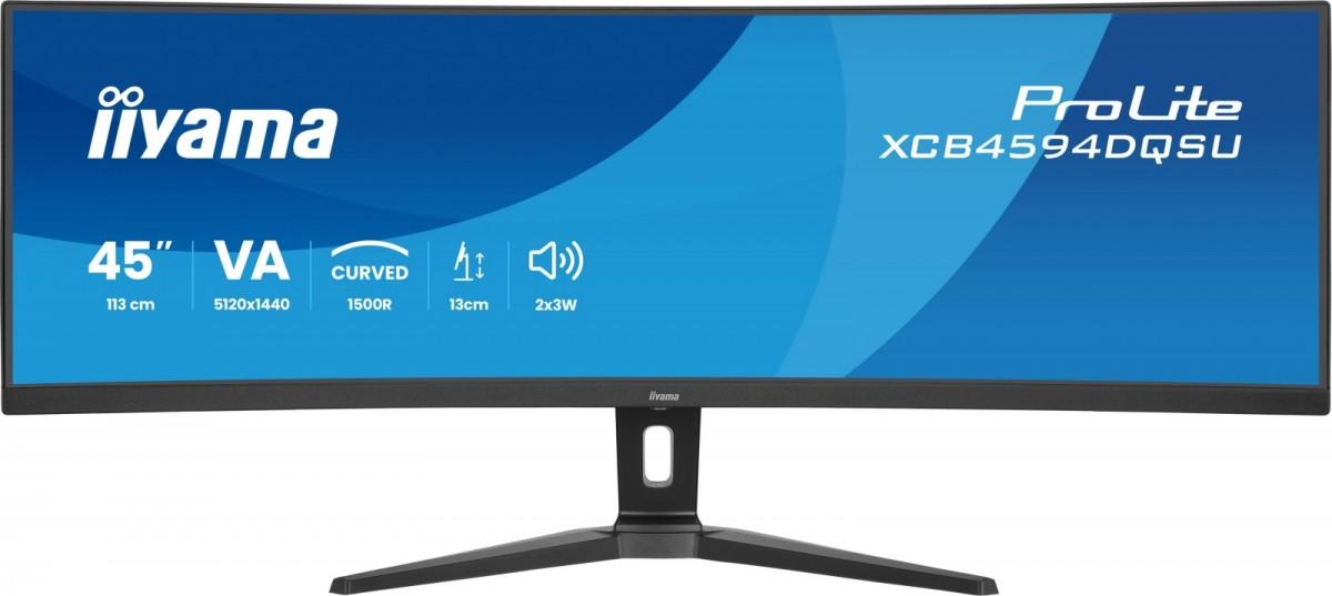 iiyama Prolite XCB4594DQSU-B1 Curved Dual-QHD VA-Monitor | 113 cm, 44,5", 32:9, 1500R, HDMI, DP, USB3.2, USB-C, HDR, Adaptive Sync, Lautsprecher, Höhenverstellung, VESA, schwarz - Bild 8