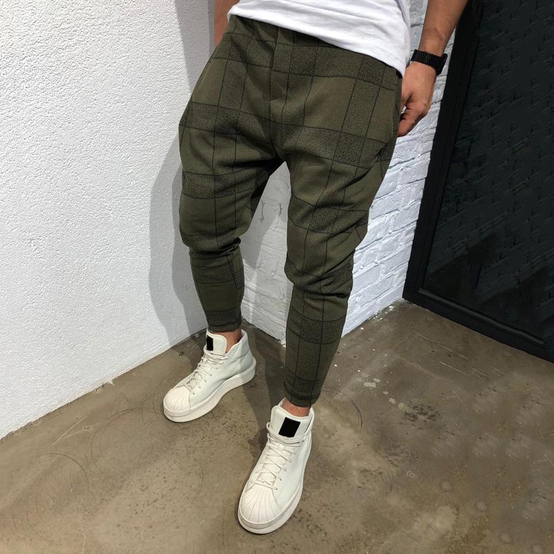 Stampa a quadri Gradient Pantaloni lunghi Uomo Elastico Vita Slim Pantaloni  della tuta Maschio Hip Hop Harem Pants acquista in modo economico —  spedizione gratuita, recensioni reali con foto — Joom