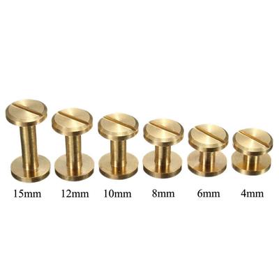 5Pcs 4-15mm Screw Button Stud Screw Brass Nail Rivet for DIY Fashion Belt Bag