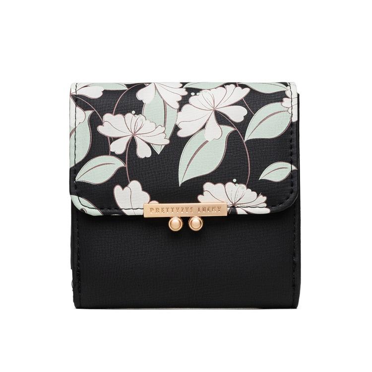 

Newest Women S Cute Fashion Purse Short Printing Flower Wallet Coin Purse Female Two Fold Clutch Multifunction Wallets Carteras