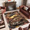 Truck Theme Crystal Velvet Rug Personalized Custom Name Text Soft Floor Mat Home Decor