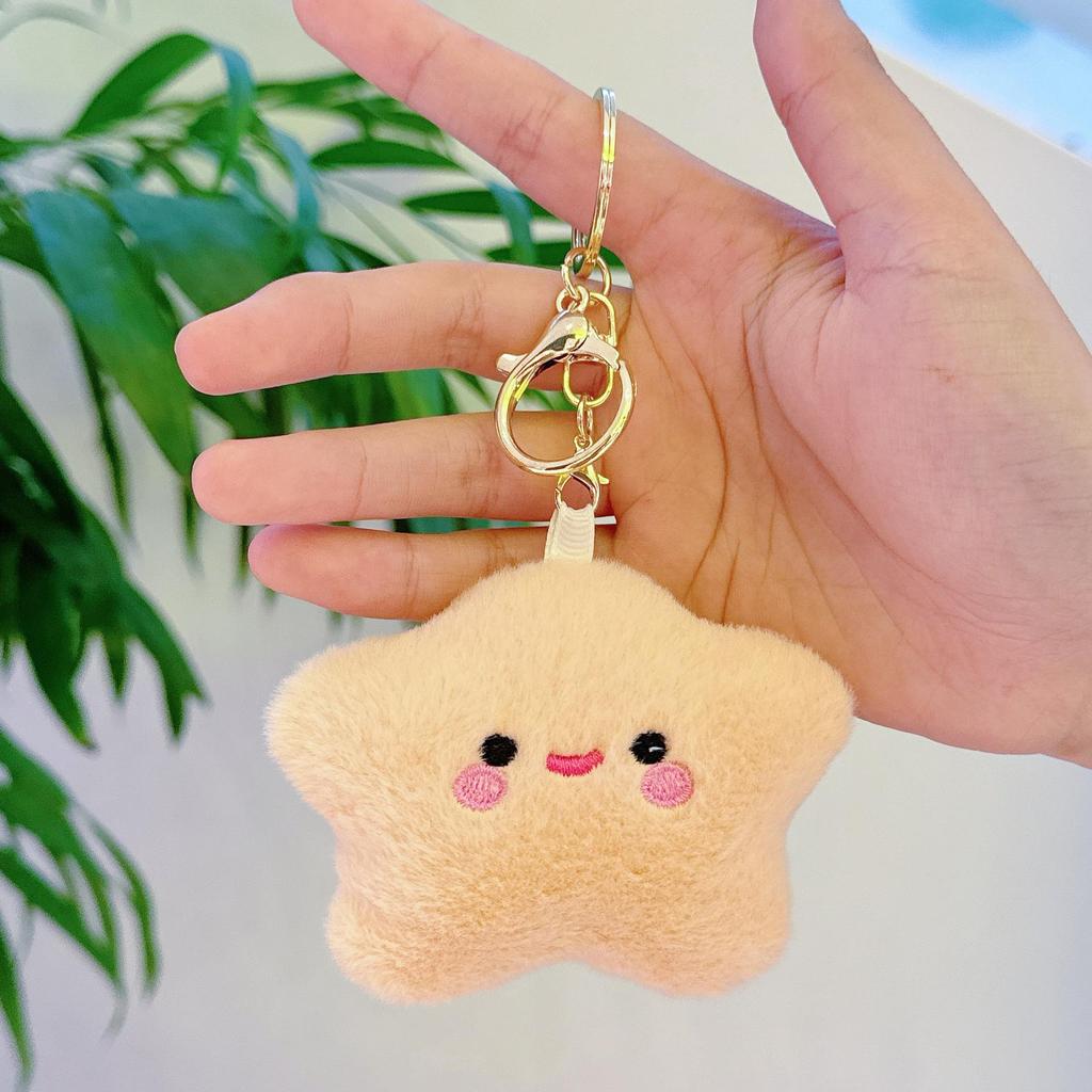 Plush Smiley Star Doll Keychain & Backpack Charm