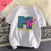 MTV Logo Grafické tričko Vintage Y2K Streetwear Bavlněné tričko Unisex XS-XXXL